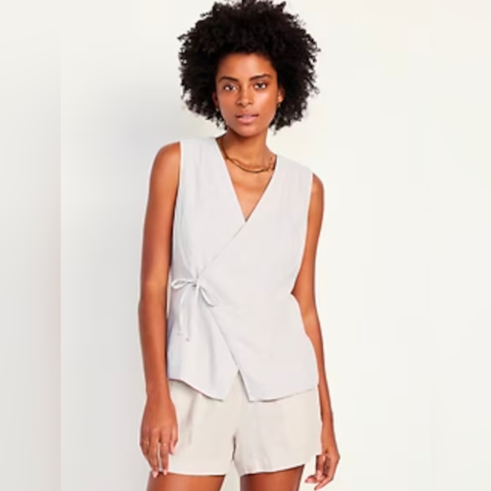 Old Navy Linen Side-Tie Vest (A Stone's Throw)